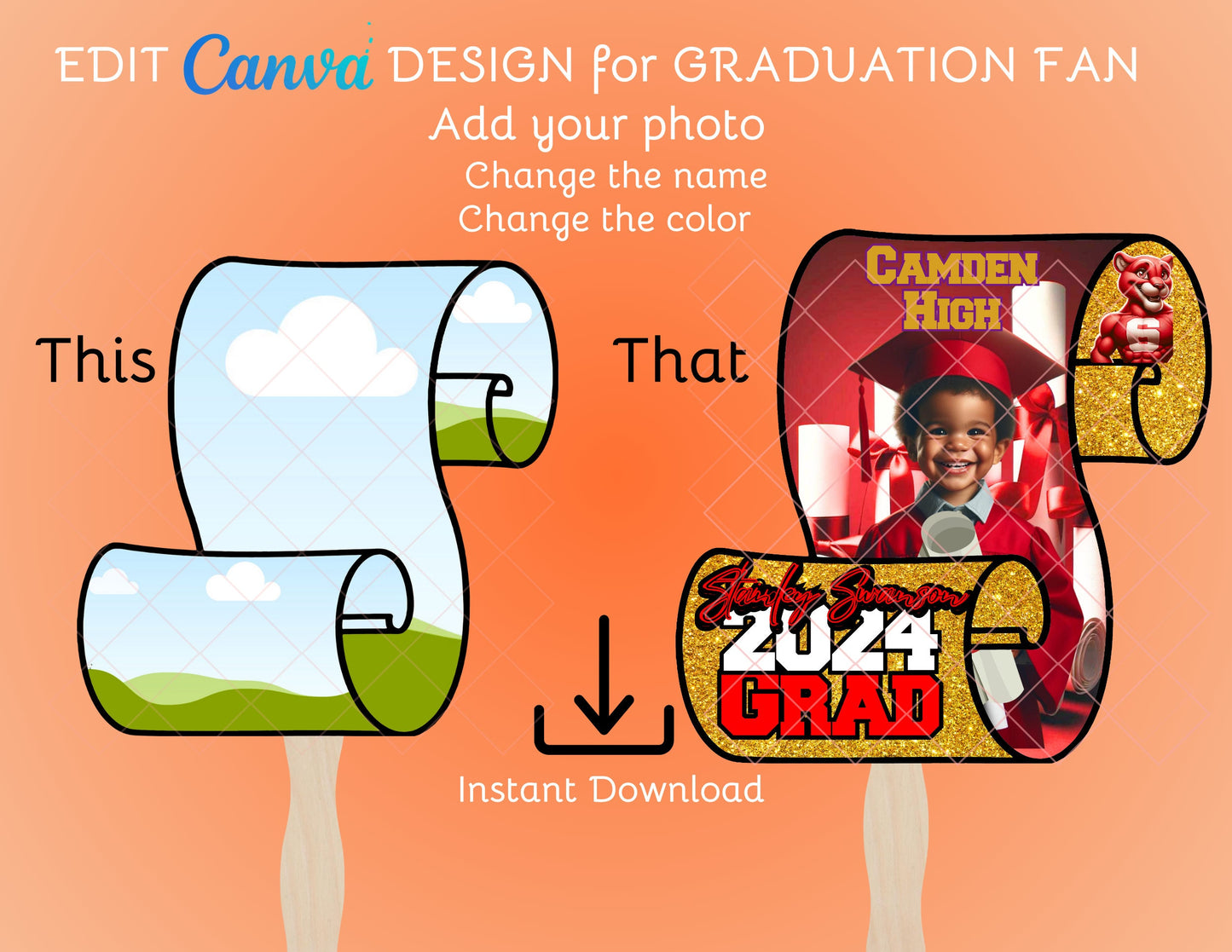 Editable Graduation Fan Template 2024