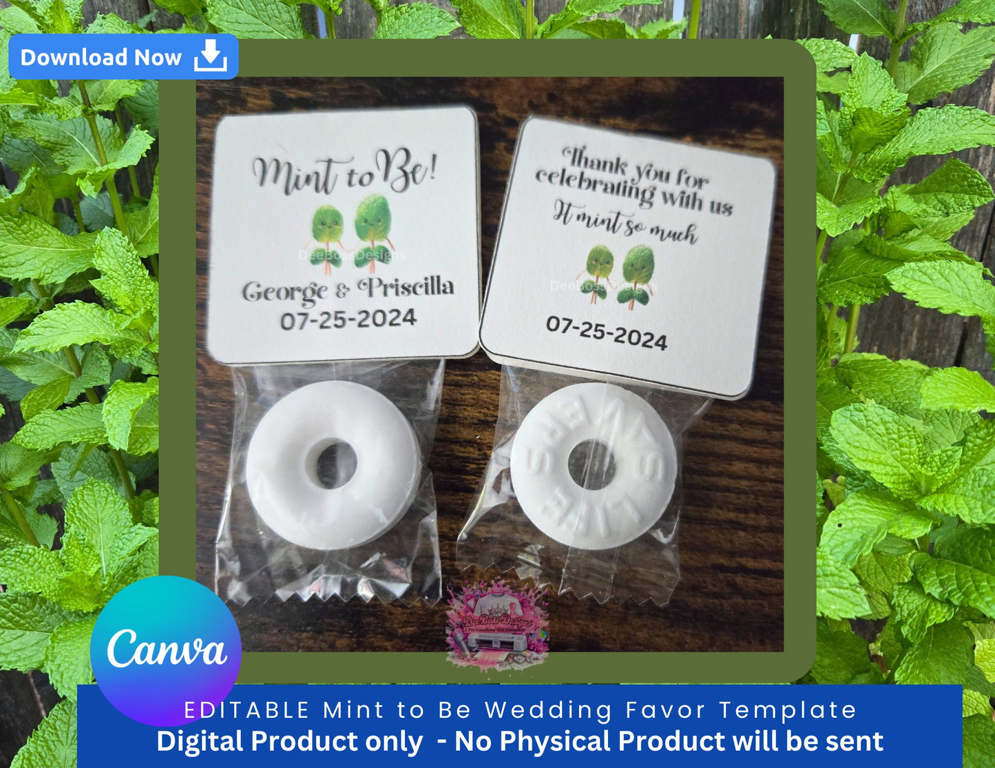 Mint to be Wedding favors template